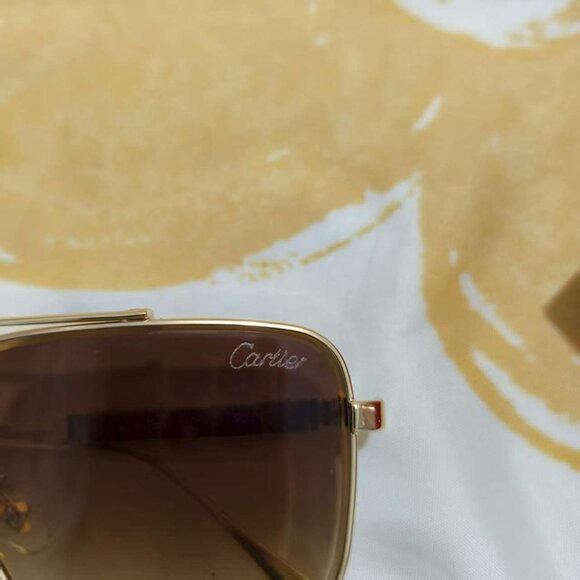 Cartier Square Gradient Brown Sunglasses - Picture 2 of 7